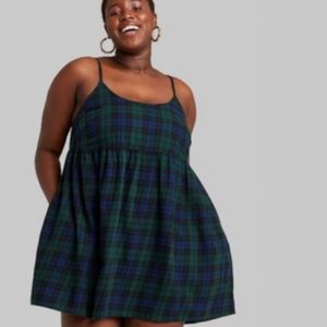 Babydoll plaid dress